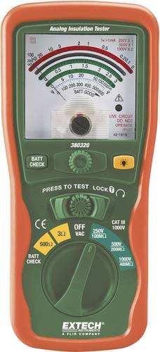 Extech 380320 Isolationsmessgerät 250 V, 500 V, 1000V 400 MΩ von Extech