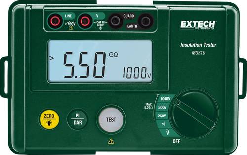 Extech MG310 Isolationsmessgerät 250 V, 500 V, 1000V 5.5 GΩ von Extech