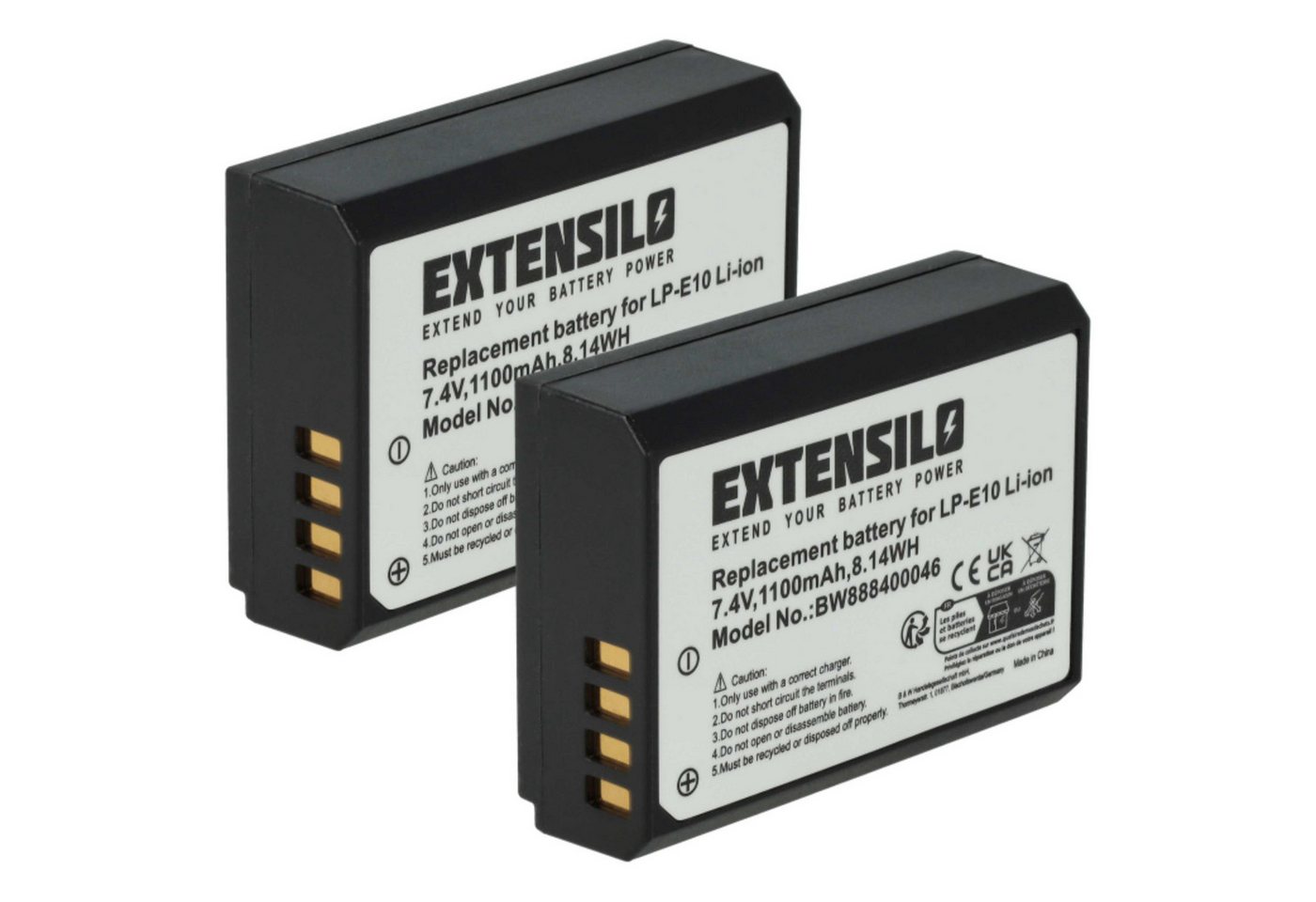 Extensilo Ersatz für Canon LP-E10 für Digitalkamera / Kamera (1100 mAh, 7,4 V, Kamera-Akku Li-Ion 1100 mAh von Extensilo