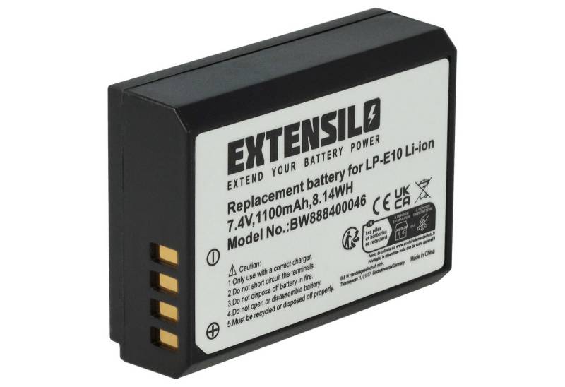 Extensilo Ersatz für Canon LP-E10 für Digitalkamera / Kamera (1100 mAh, 7,4 V, Kamera-Akku Li-Ion 1100 mAh von Extensilo