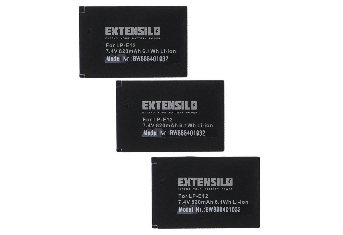 Extensilo Ersatz für Canon LP-E12 für Digitalkamera / Kamera (820 mAh, 7,4 V, Kamera-Akku Li-Ion 820 mAh von Extensilo