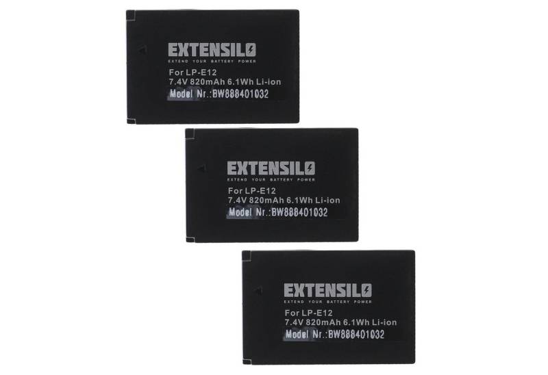 Extensilo Ersatz für Canon LP-E12 für Kamera-Akku Li-Ion 820 mAh (7,4 V) von Extensilo