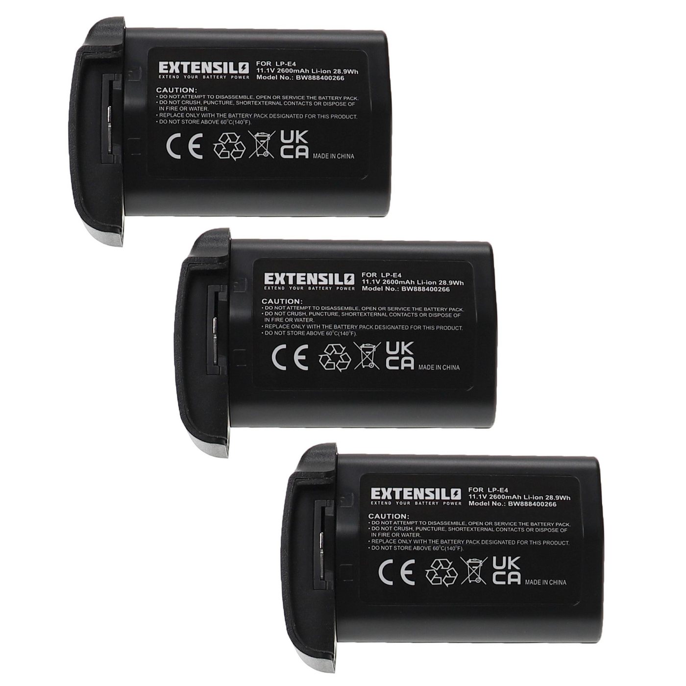 Extensilo Ersatz für Canon LP-E4N, LP-E4 für Kamera-Akku Li-Ion 2600 mAh (11,1 V) von Extensilo