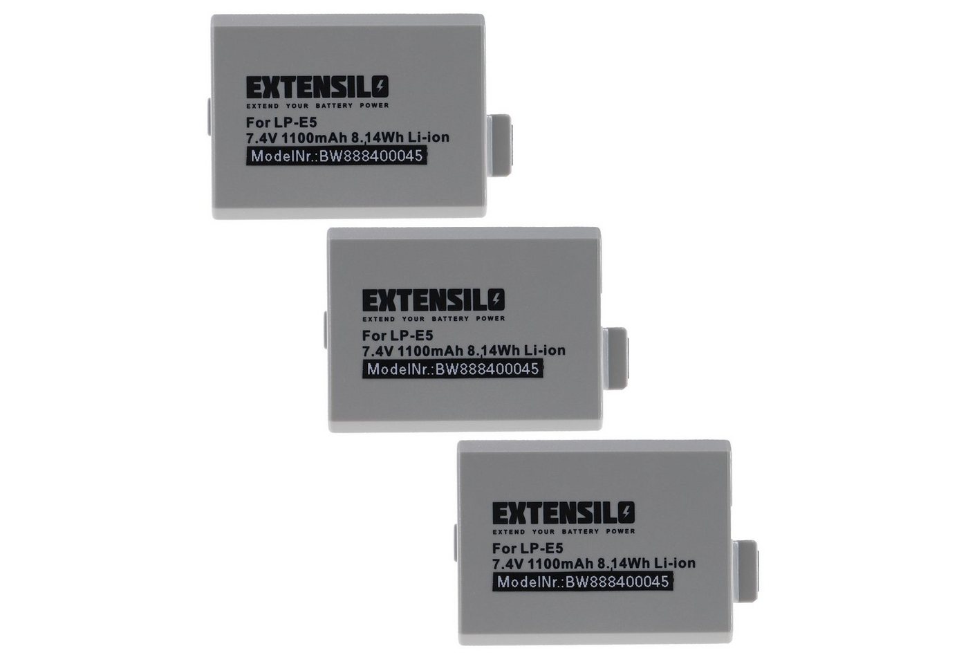 Extensilo Ersatz für Canon LP-E5 für Kamera / Camcorder Digital (1100 mAh, 7,4 Kamera-Akku Li-Ion 1100 mAh von Extensilo