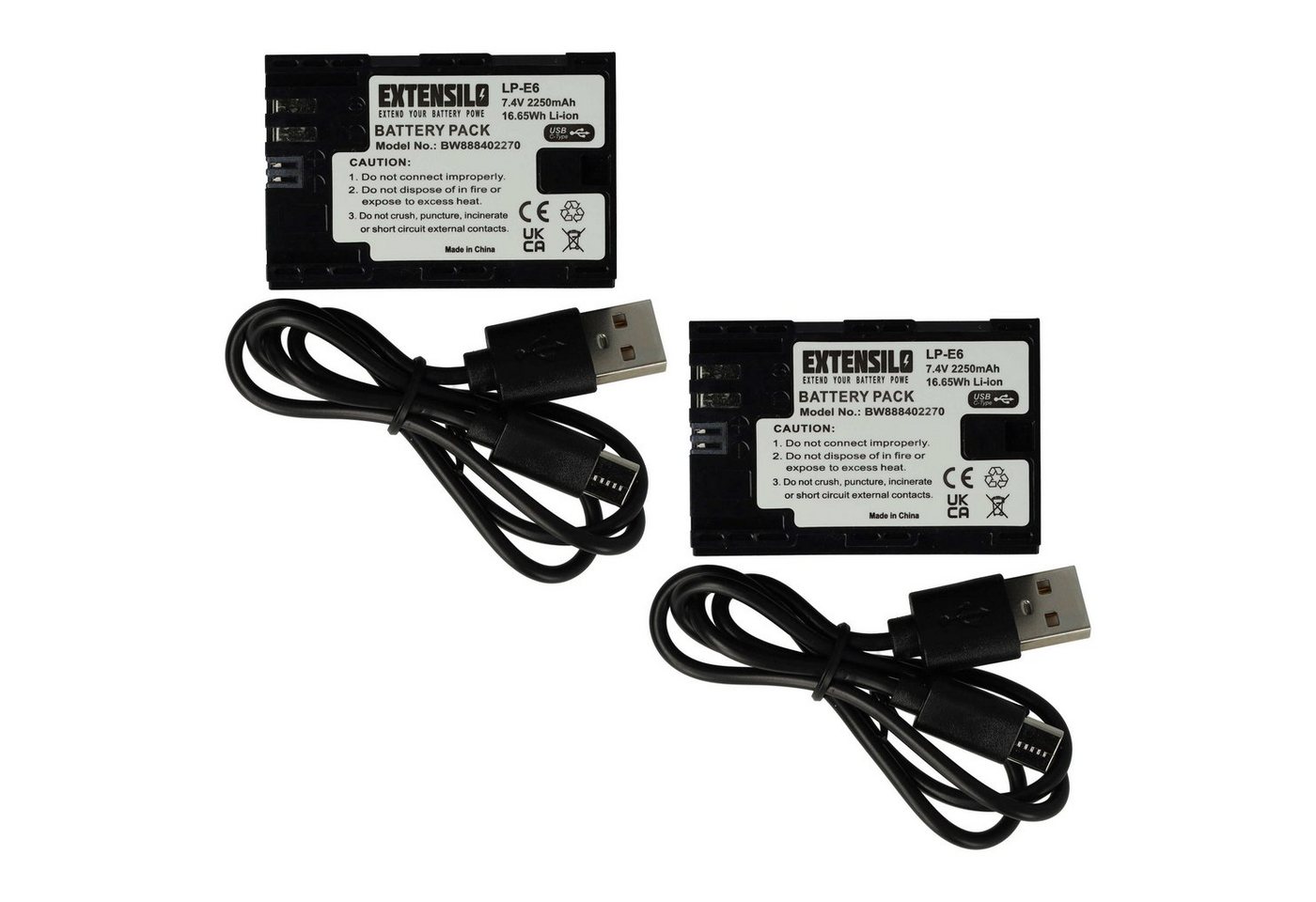 Extensilo Ersatz für Canon LP-E6 für Kamera-Akku Li-Ion 2250 mAh (7,4 V) von Extensilo