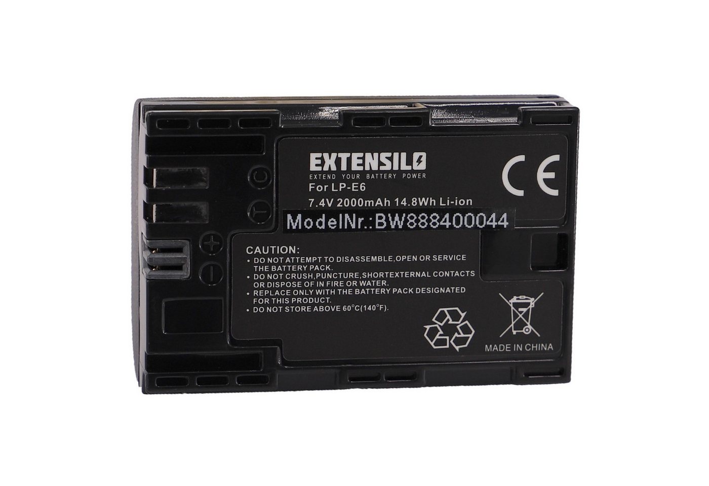 Extensilo Ersatz für Canon LP-E6N für Digitalkamera / Kamera (2000 mAh, 7,4 V, Kamera-Akku Li-Ion 2000 mAh von Extensilo