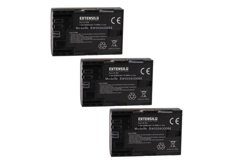 Extensilo Ersatz für Canon LP-E6N für Digitalkamera / Kamera (2000 mAh, 7,4 V, Kamera-Akku Li-Ion 2000 mAh von Extensilo