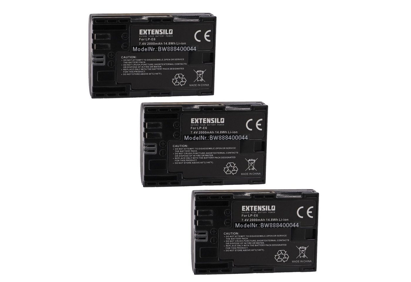 Extensilo Ersatz für Canon LP-E6N für Kamera-Akku Li-Ion 2000 mAh (7,4 V) von Extensilo