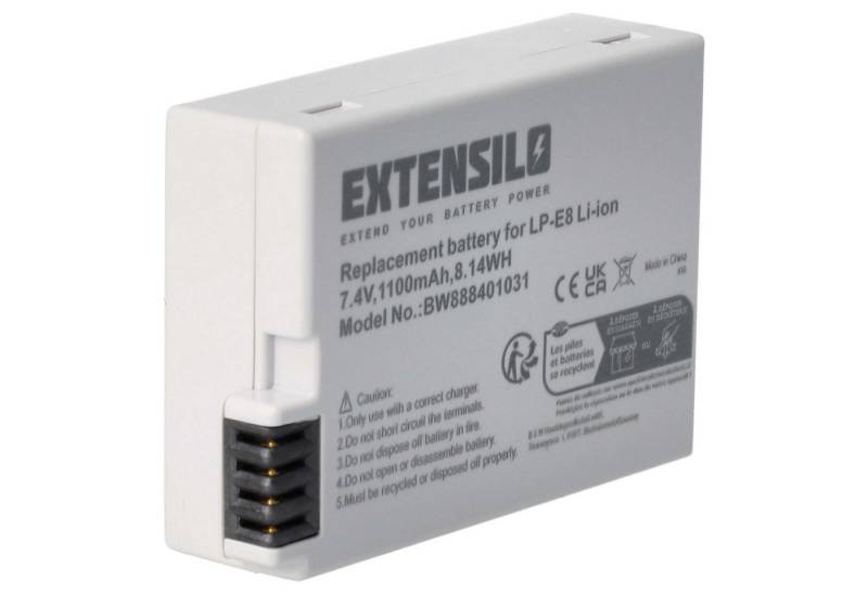 Extensilo Ersatz für Canon LP-E8 für Digitalkamera / Kamera (1100 mAh, 7,4 V, Kamera-Akku Li-Ion 1100 mAh von Extensilo