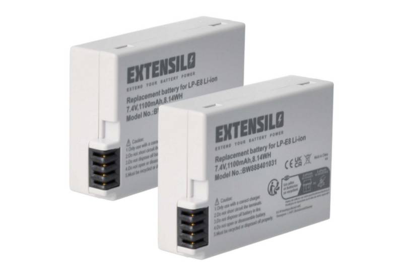 Extensilo Ersatz für Canon LP-E8 für Digitalkamera / Kamera (1100 mAh, 7,4 V, Kamera-Akku Li-Ion 1100 mAh von Extensilo