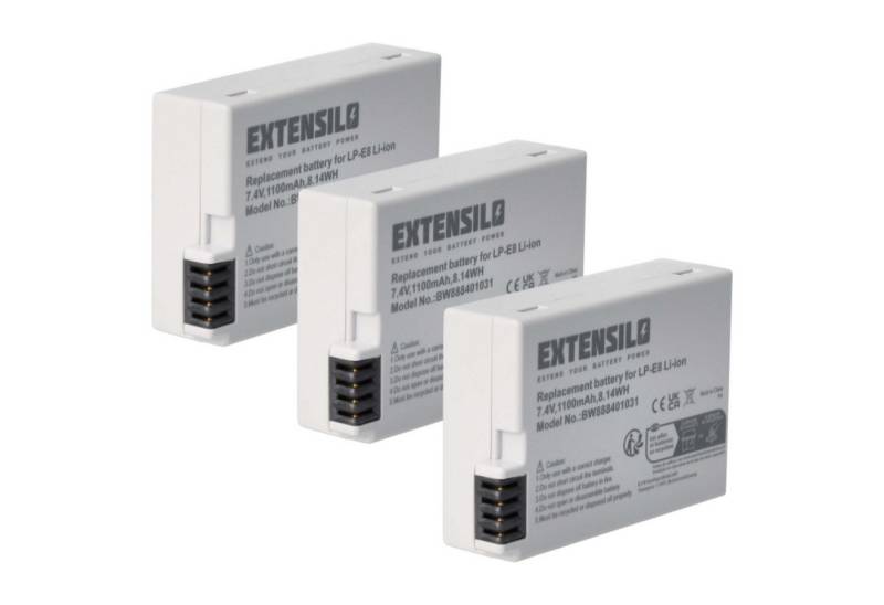 Extensilo Ersatz für Canon LP-E8 für Digitalkamera / Kamera (1100 mAh, 7,4 V, Kamera-Akku Li-Ion 1100 mAh von Extensilo