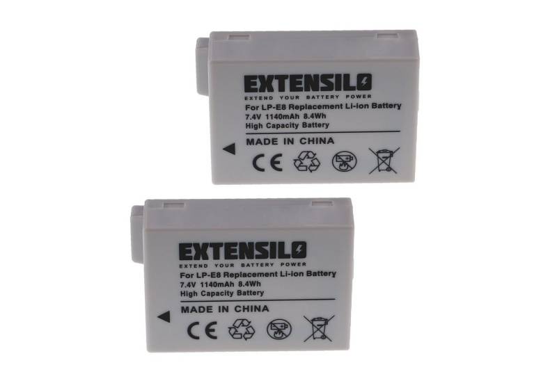 Extensilo Ersatz für Canon LP-E8 für Kamera (1140 mAh, 7,4 V, Li-Ion) Kamera-Akku Li-Ion 1140 mAh von Extensilo