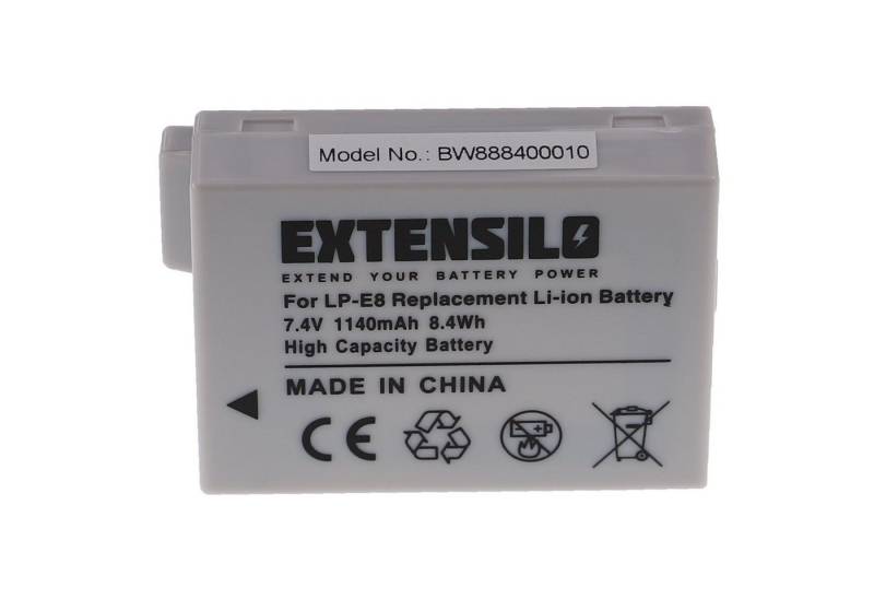 Extensilo Ersatz für Canon LP-E8 für Kamera (1140 mAh, 7,4 V, Li-Ion) Kamera-Akku Li-Ion 1140 mAh von Extensilo