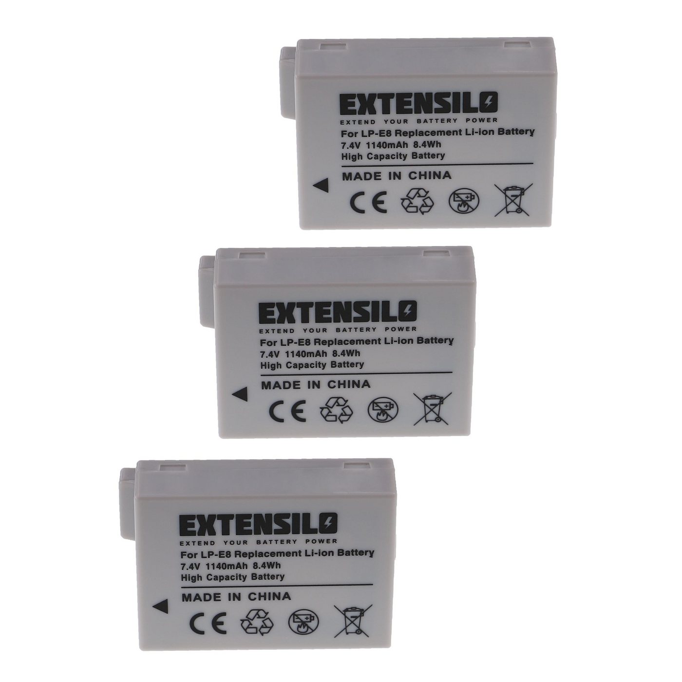 Extensilo Ersatz für Canon LP-E8 für Kamera-Akku Li-Ion 1140 mAh (7,4 V) von Extensilo