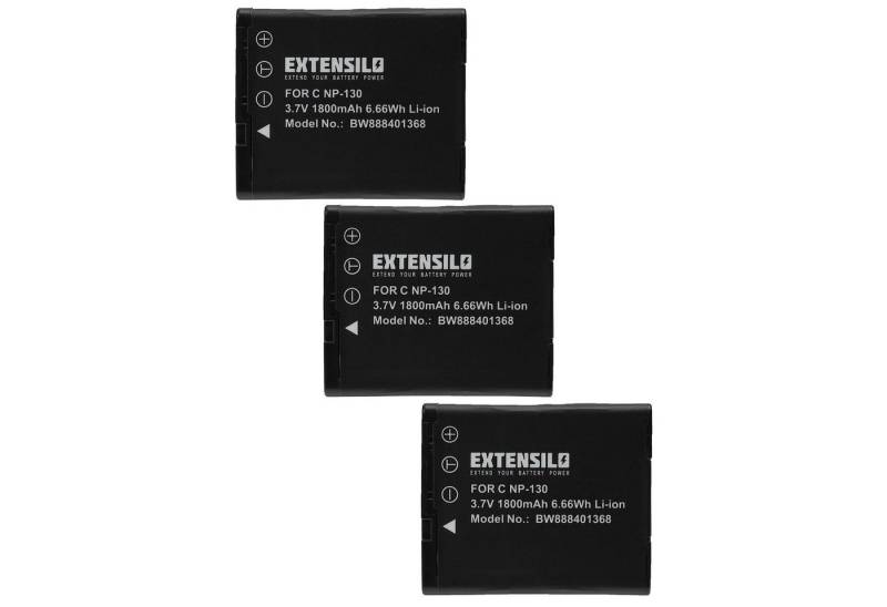 Extensilo Ersatz für Casio NP-130, NP-130A für Digitalkamera / Kamera (1800 mAh, Kamera-Akku Li-Ion 1800 mAh von Extensilo