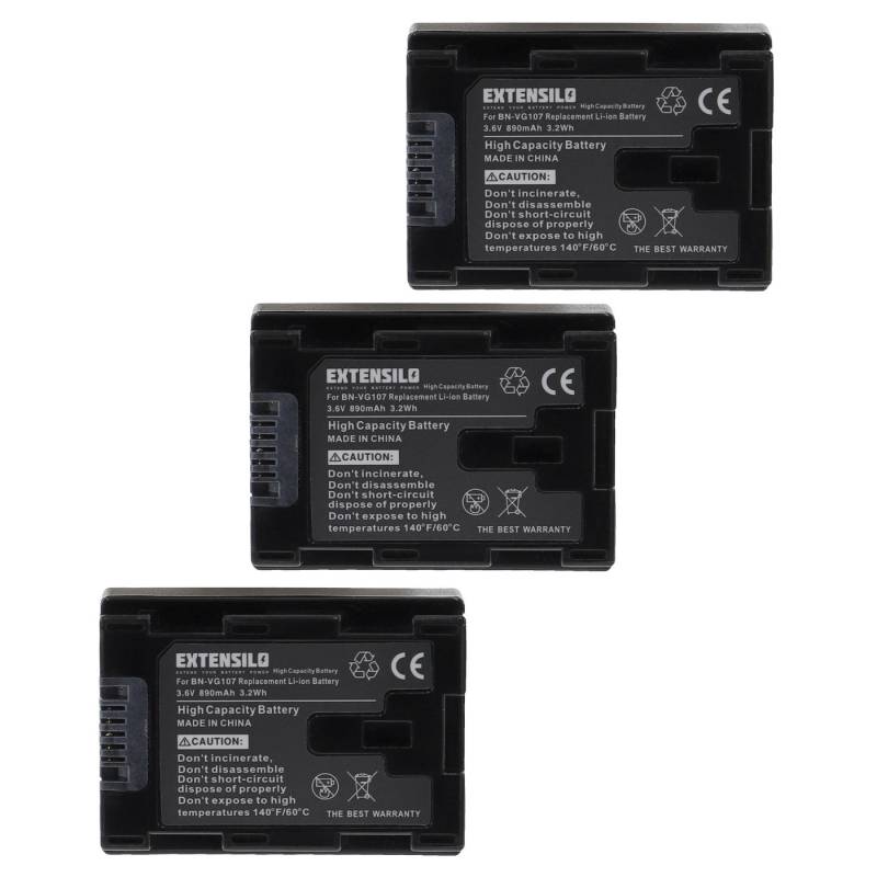 Extensilo Ersatz für JVC BN-VG108USM für Kamera / Camcorder Analog / Camcorder Kamera-Akku Li-Ion 890 mAh von Extensilo