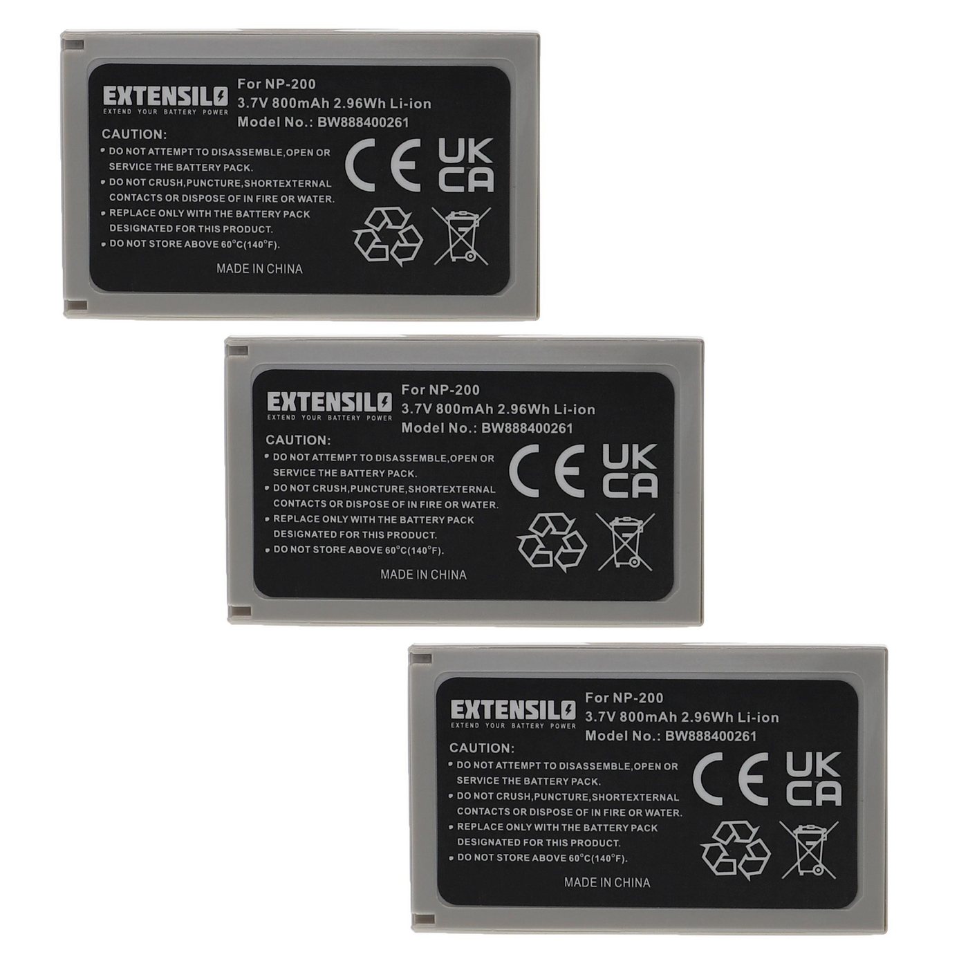 Extensilo Ersatz für Minolta NP-200 für Digitalkamera / Kamera (800 mAh, 3,7 V, Kamera-Akku Li-Ion 800 mAh von Extensilo