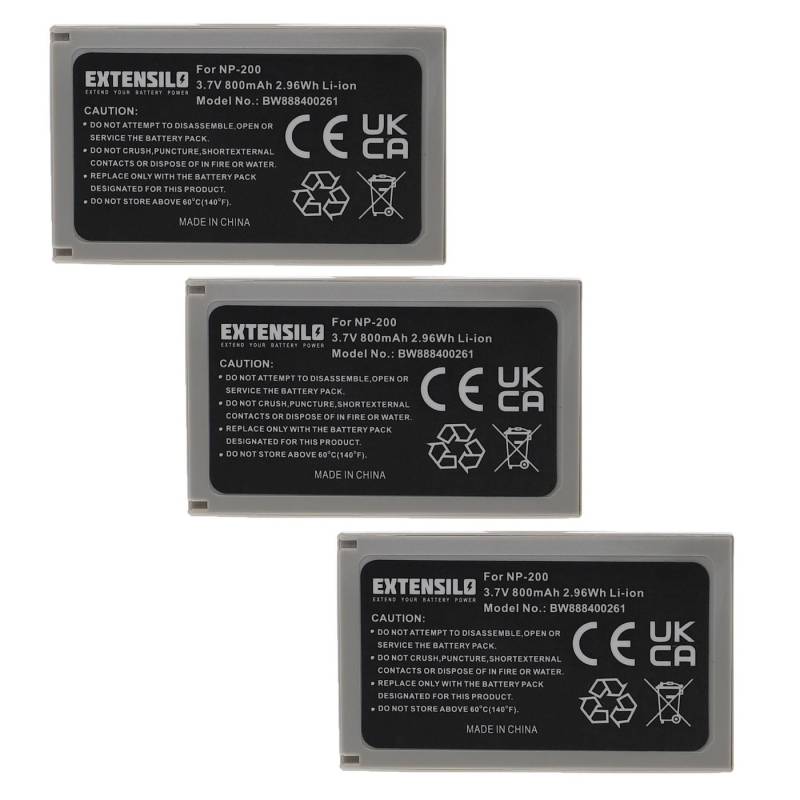 Extensilo Ersatz für Minolta NP-200 für Digitalkamera / Kamera (800 mAh, 3,7 V, Kamera-Akku Li-Ion 800 mAh von Extensilo