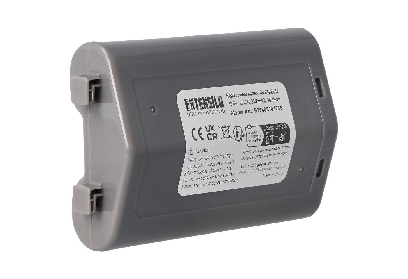 Extensilo Ersatz für Nikon EN-EL18 für Digitalkamera / Kamera (3350 mAh, 10,8 V, Kamera-Akku Li-Ion 3350 mAh von Extensilo