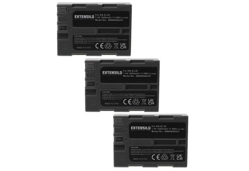 Extensilo Ersatz für Nikon EN-EL3e für Digitalkamera / Kamera (1600 mAh, 7,4 V, Kamera-Akku Li-Ion 1600 mAh von Extensilo