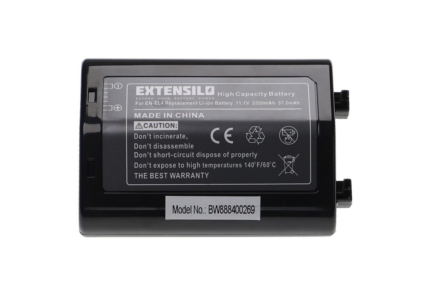 Extensilo Ersatz für Nikon EN-EL4e, EN-EL4a, EN-EL4 für Kamera / Foto / Kamera-Akku Li-Ion 3350 mAh von Extensilo