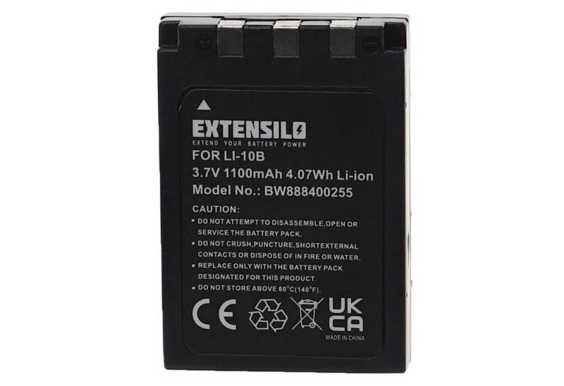 Extensilo Ersatz für Olympus Li-10B, Li-12B für Digitalkamera / Kamera (1100 Kamera-Akku Li-Ion 1100 mAh von Extensilo