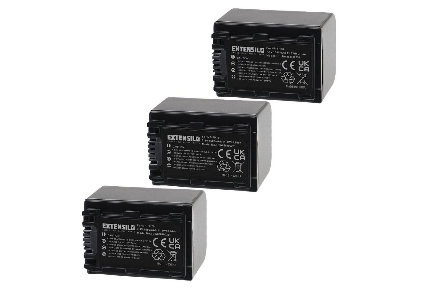 Extensilo Ersatz für Sony NP-FH70 für Kamera / Camcorder Analog / Camcorder Kamera-Akku Li-Ion 1500 mAh von Extensilo