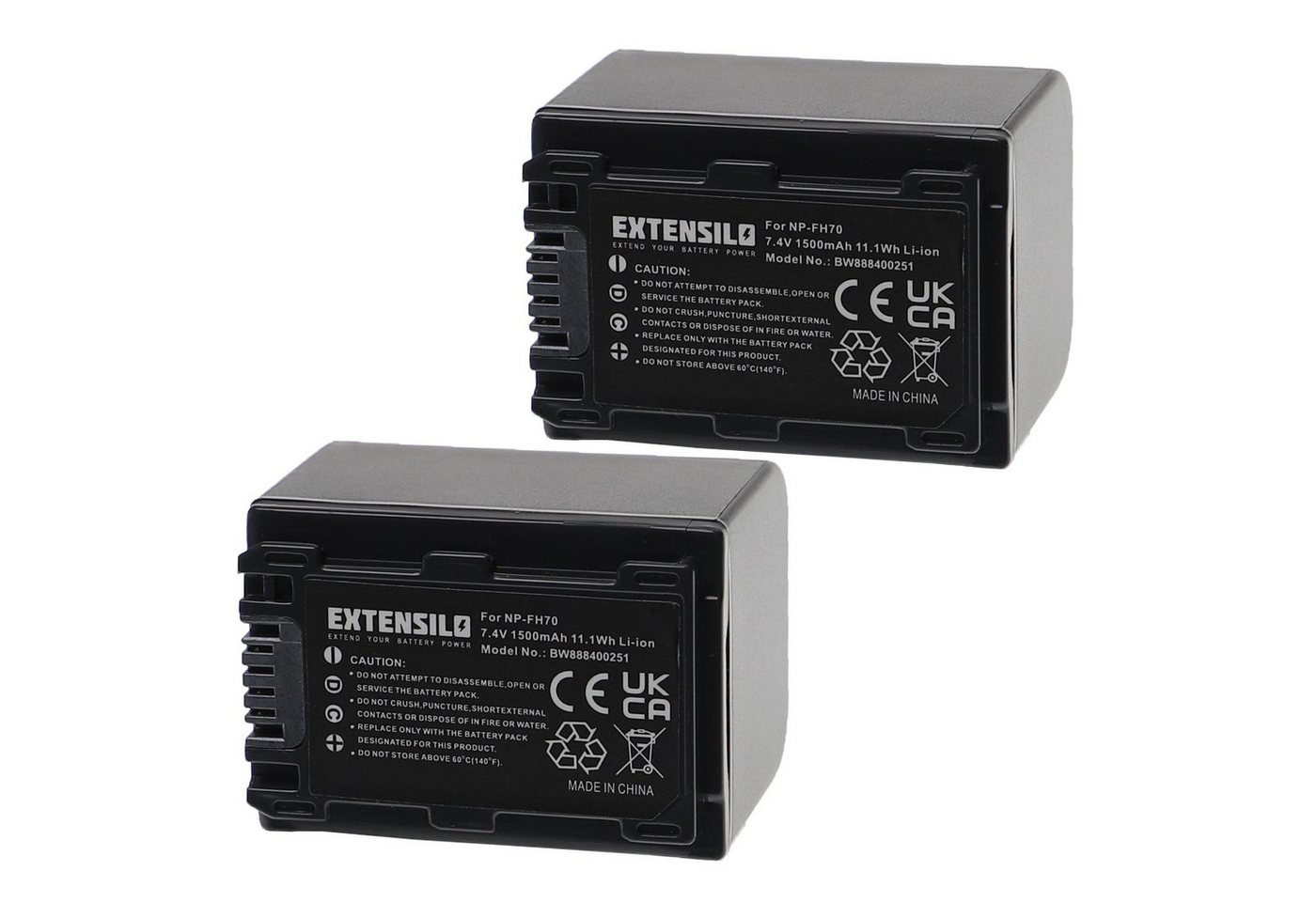 Extensilo Ersatz für Sony NP-FH70 für Kamera / Camcorder Analog / Camcorder Kamera-Akku Li-Ion 1500 mAh von Extensilo