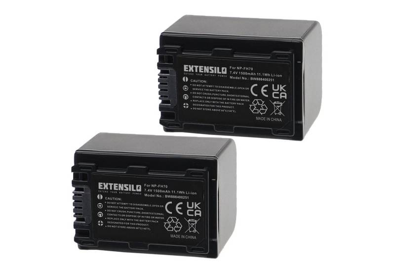 Extensilo Ersatz für Sony NP-FH70 für Kamera / Camcorder Analog / Camcorder Kamera-Akku Li-Ion 1500 mAh von Extensilo