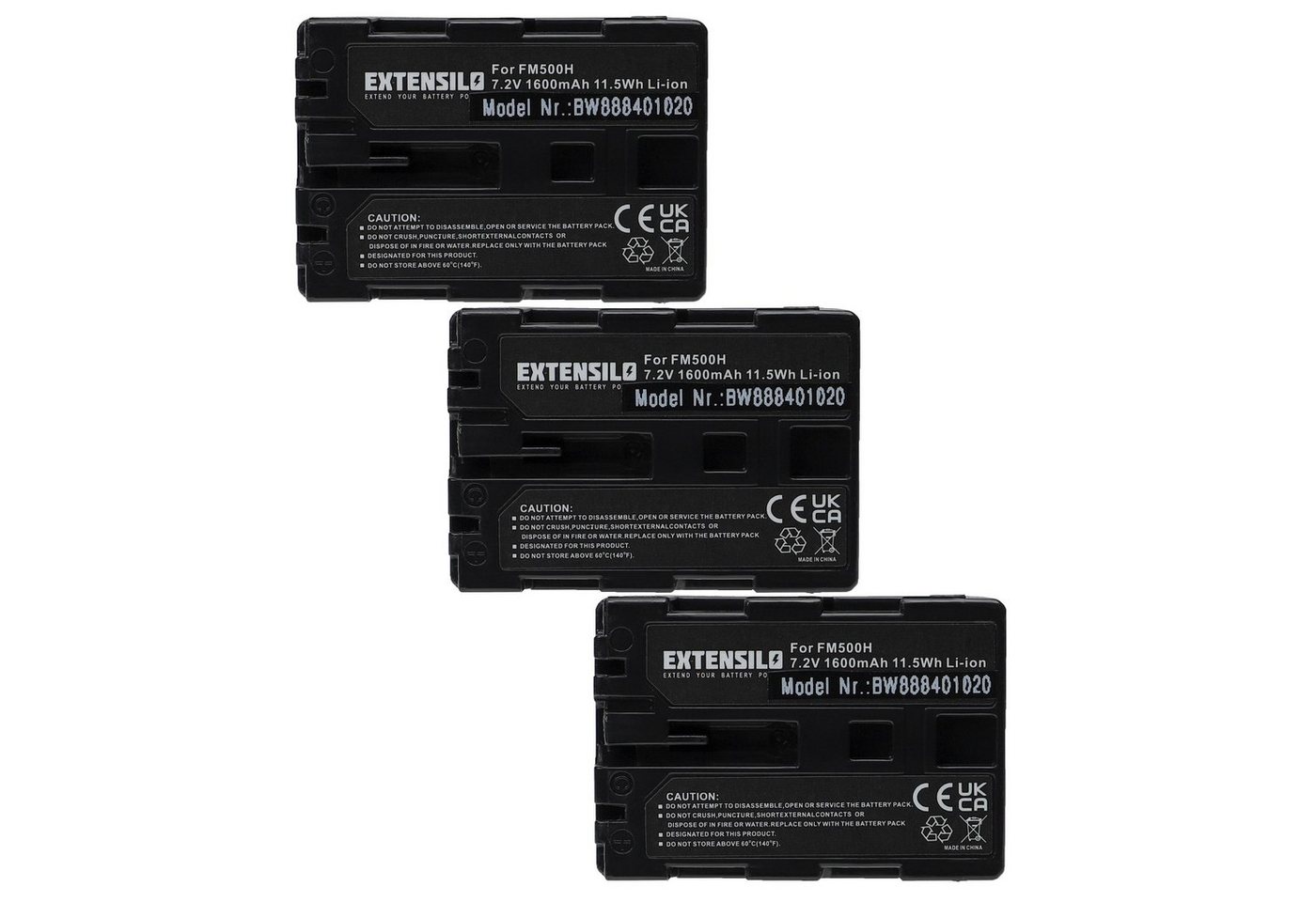 Extensilo Ersatz für Sony NP-FM500H für Kamera-Akku Li-Ion 1600 mAh (7,2 V) von Extensilo