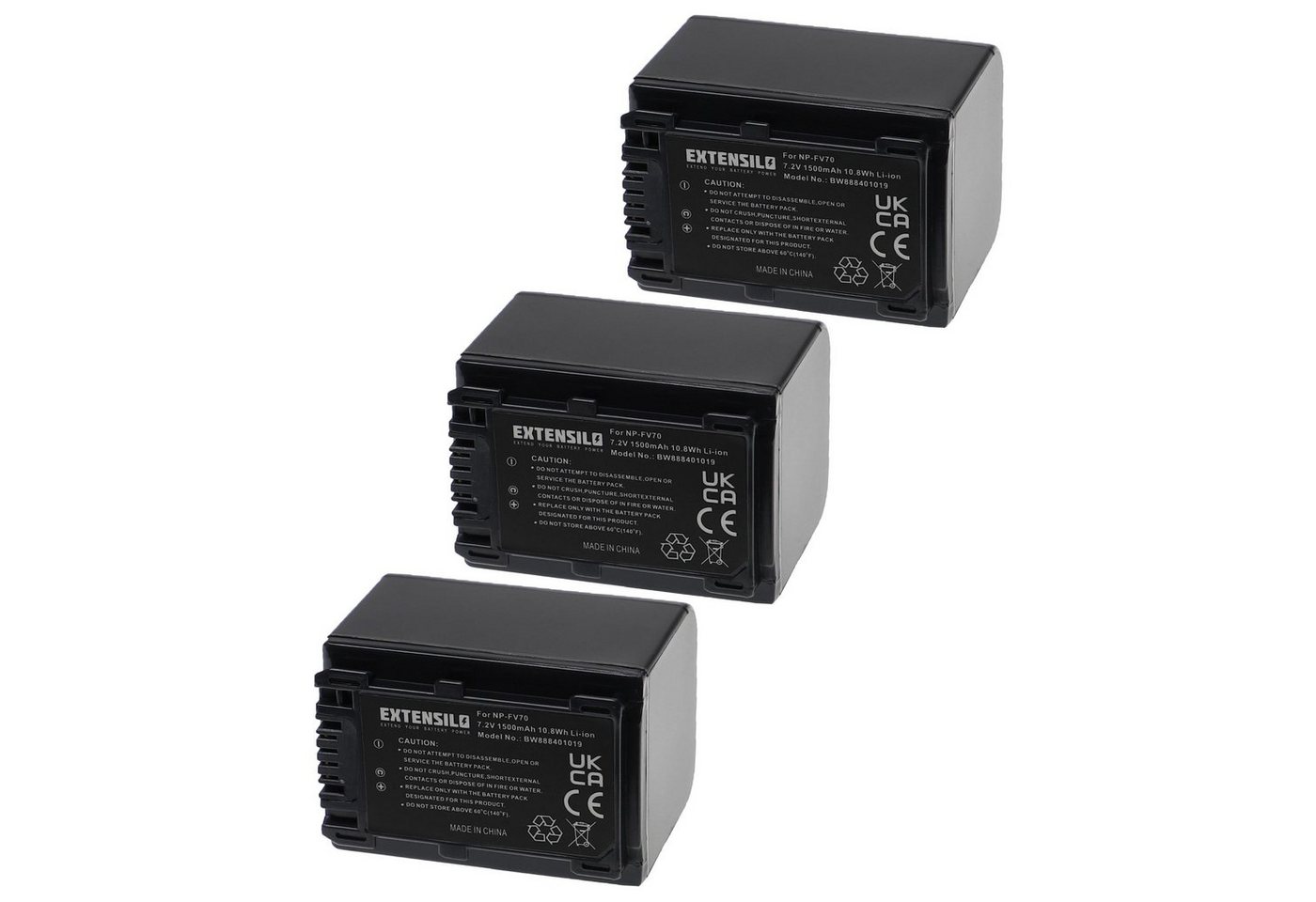 Extensilo Ersatz für Sony NP-FV50, NP-FH71, NP-FV100, NP-FV70, NP-FH100, NP-FH50 Kamera-Akku Li-Ion 1500 mAh (7,2 V) von Extensilo