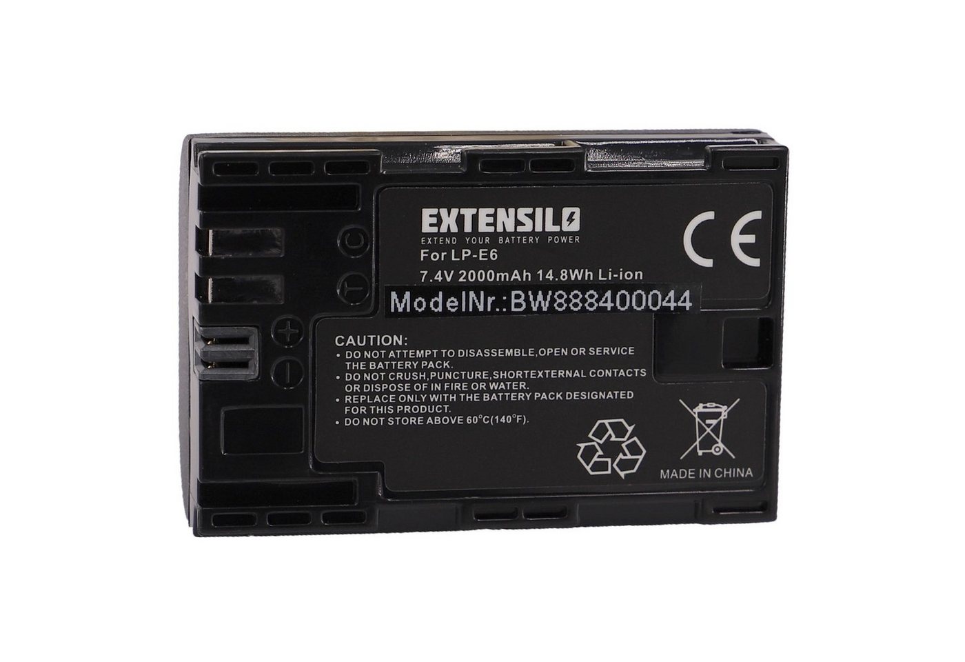 Extensilo kompatibel mit Canon EOS 80D, R, 90D, Ra, R5, R6, 7D Mark II, R5 C Kamera-Akku Li-Ion 2000 mAh (7,4 V) von Extensilo