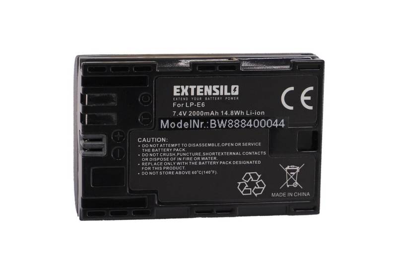 Extensilo passend für Canon EOS 60D, 5D Mark III, 5D Mark IV, 6D, 60Da, 5DS, 5DS Kamera-Akku Li-Ion 2000 mAh von Extensilo