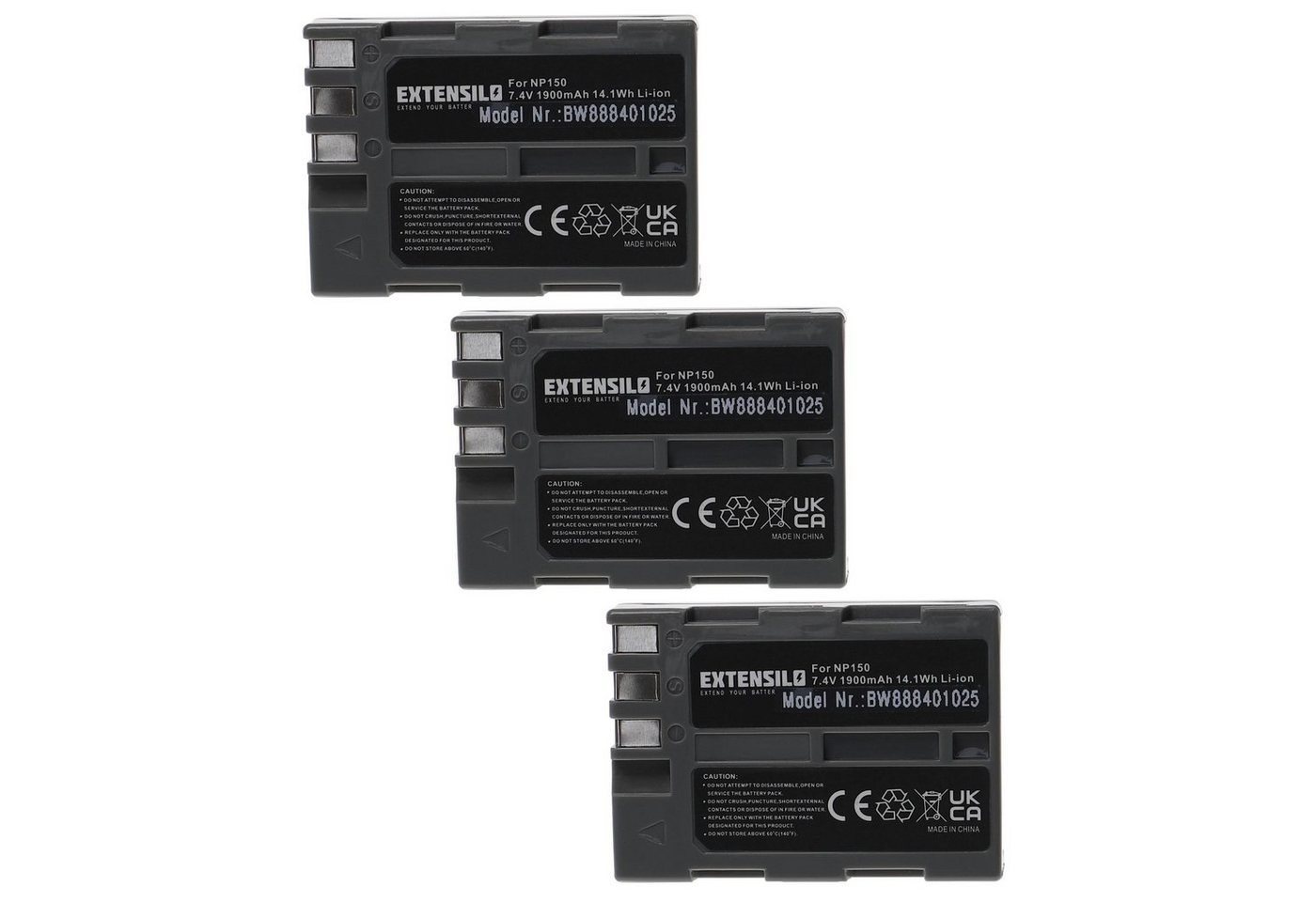 Extensilo passend für Fujifilm IS Pro, BC-150 Digitalkamera / Kamera (1900 mAh, Kamera-Akku Li-Ion 1900 mAh von Extensilo