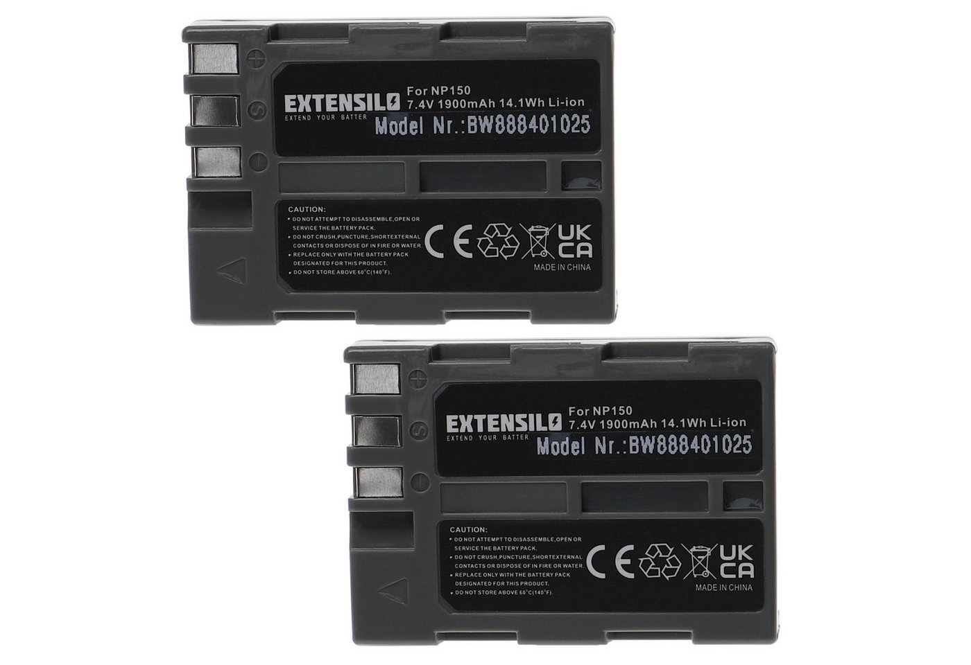 Extensilo passend für Fujifilm IS Pro, BC-150 Digitalkamera / Kamera (1900 mAh, Kamera-Akku Li-Ion 1900 mAh von Extensilo