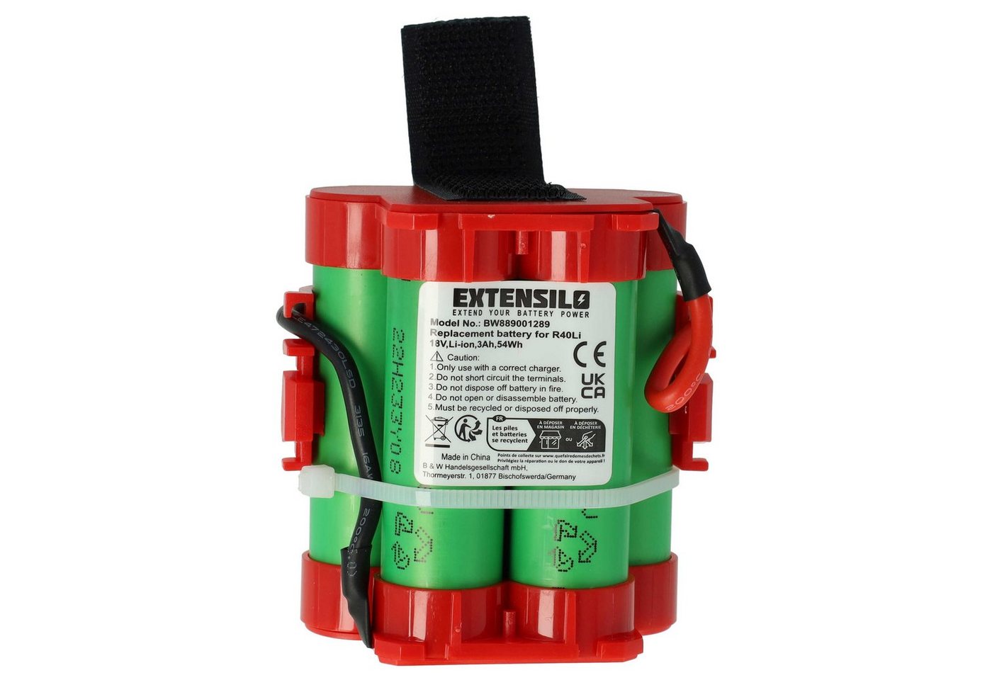 Extensilo kompatibel mit Gardena Robotic R40Li 2014 Akku Li-Ion 3000 mAh (18 V) von Extensilo