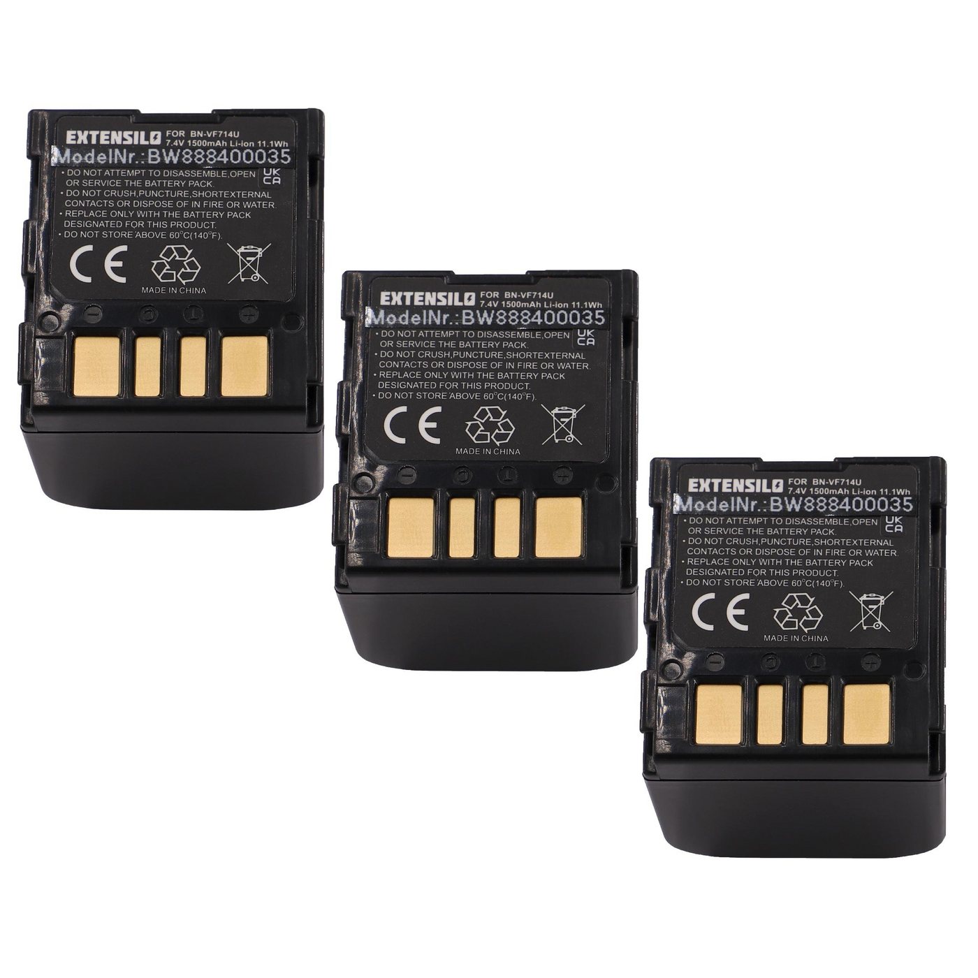 Extensilo passend für JVC GR-D270EG, GR-D270E, GR-D270, GR-D250US, GR-D250U, Kamera-Akku Li-Ion 1500 mAh von Extensilo
