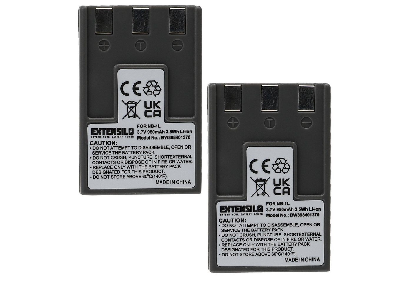 Extensilo passend für Jendigital JD 3.3 x 4ie, JD 5.2 z3 MPEG4, JD 6.0 z3 MPEG4 Kamera-Akku Li-Ion 950 mAh von Extensilo
