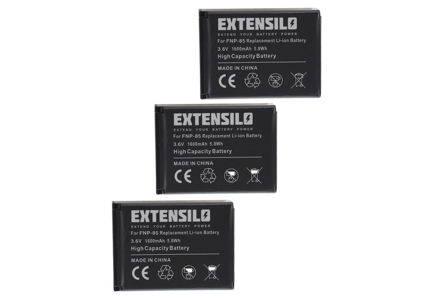 Extensilo kompatibel mit Medion Life X47023, P47011 Kamera-Akku Li-Ion 1600 mAh (3,6 V) von Extensilo