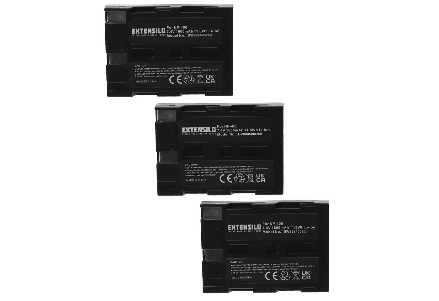 Extensilo passend für Minolta Dimage A2, A1 Digitalkamera / Kamera (1600 mAh, Kamera-Akku Li-Ion 1600 mAh von Extensilo