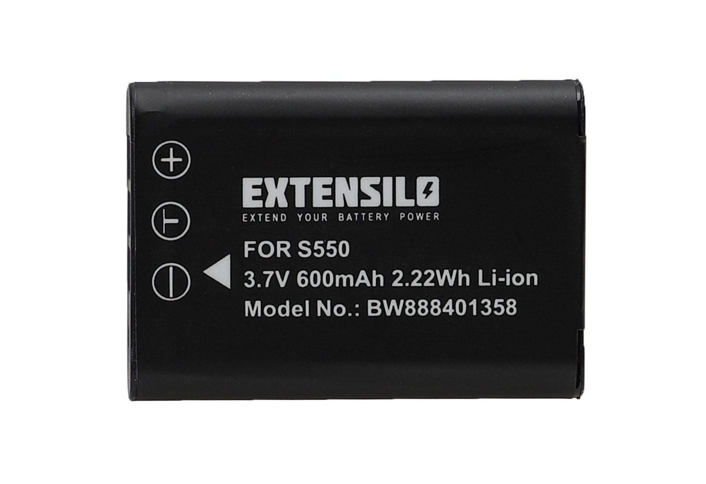 Extensilo kompatibel mit Nikon Coolpix S560, S550 Kamera-Akku Li-Ion 600 mAh (3,7 V) von Extensilo