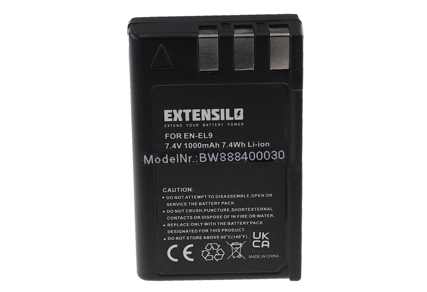 Extensilo passend für Nikon D40x DSLR, D40 SLR, D3000, D60 DSLR, D5000 Kamera-Akku Li-Ion 1000 mAh von Extensilo