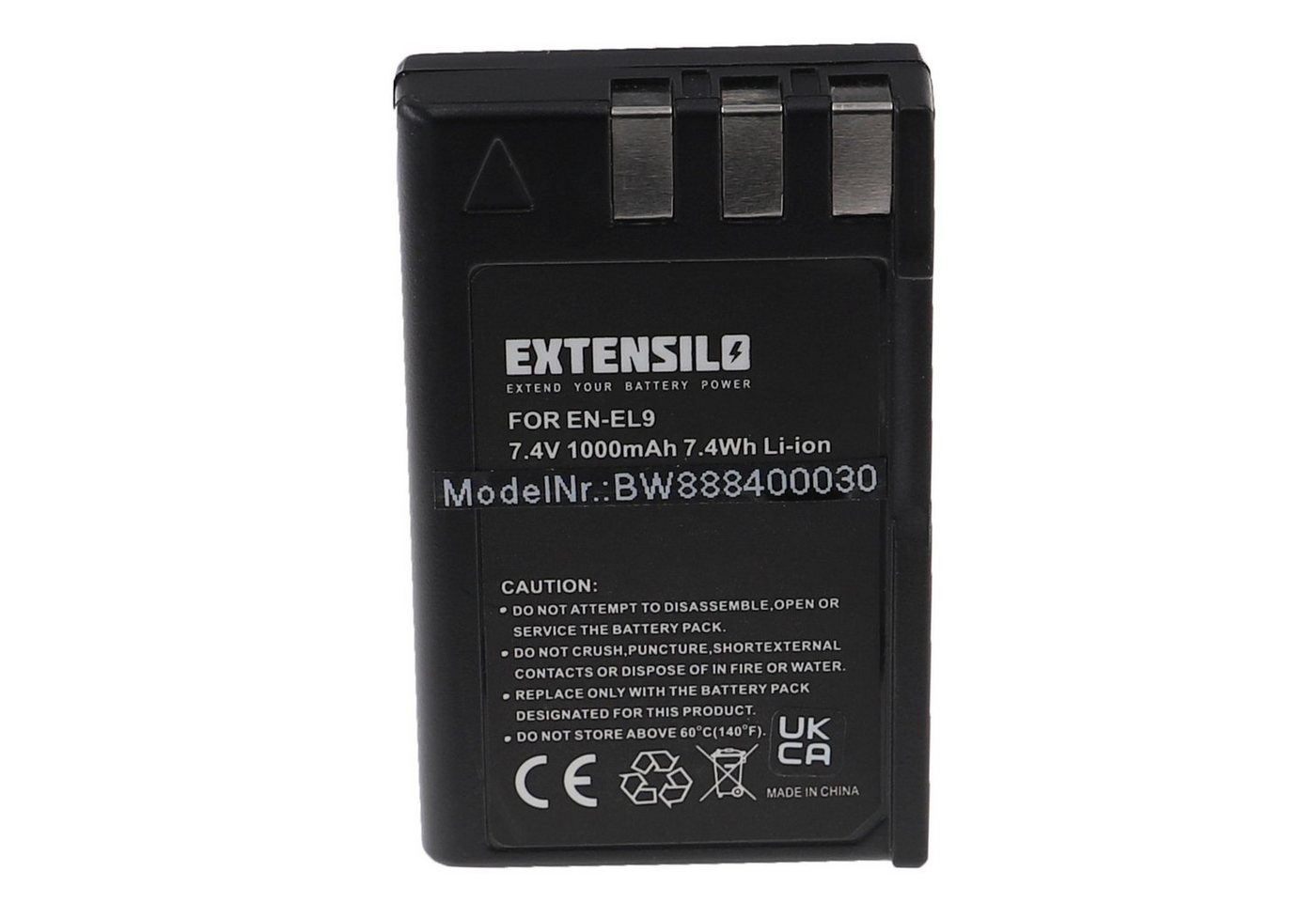 Extensilo kompatibel mit Nikon D40x DSLR, D40 SLR, D3000, D60 DSLR, D5000 Kamera-Akku Li-Ion 1000 mAh (7,4 V) von Extensilo