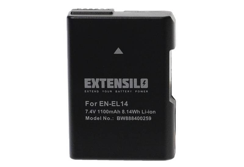 Extensilo passend für Nikon DSLR D3300, D5100, D5200, D5300, D3100, D3200 Kamera-Akku Li-Ion 1100 mAh von Extensilo