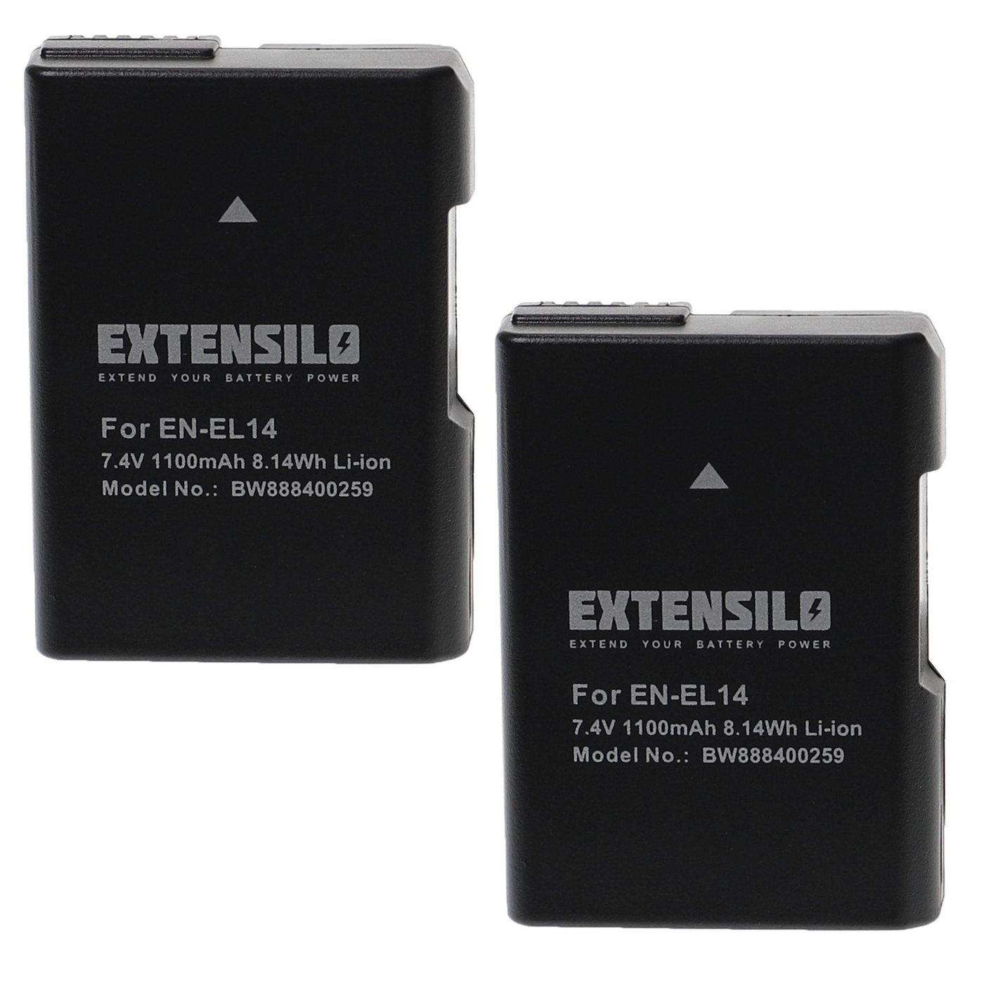 Extensilo passend für Nikon DSLR D3300, D5100, D5200, D5300, D3100, D3200 Kamera-Akku Li-Ion 1100 mAh von Extensilo