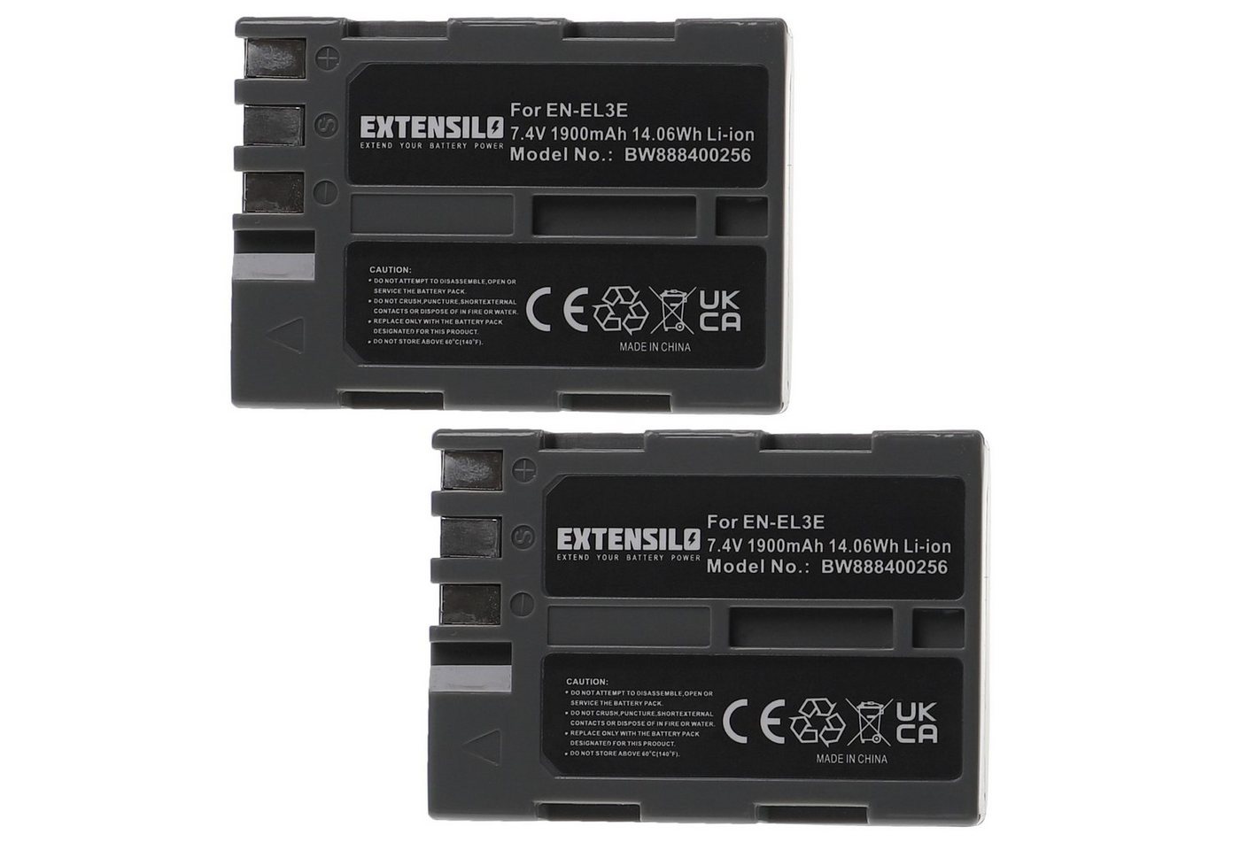 Extensilo passend für Nikon DSLR D700 Digitalkamera / Kamera (1900 mAh, 7,4 V, Kamera-Akku Li-Ion 1900 mAh von Extensilo