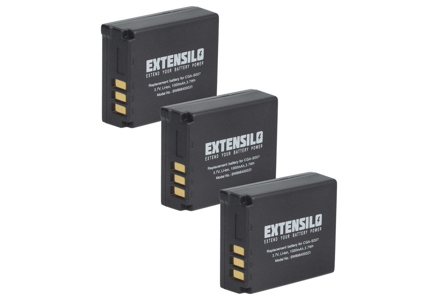 Extensilo passend für Panasonic Lumix DMC-TZ4, DMC-TZ3, DMC-TZ11, DMC-TZ5, Kamera-Akku Li-Ion 1000 mAh von Extensilo