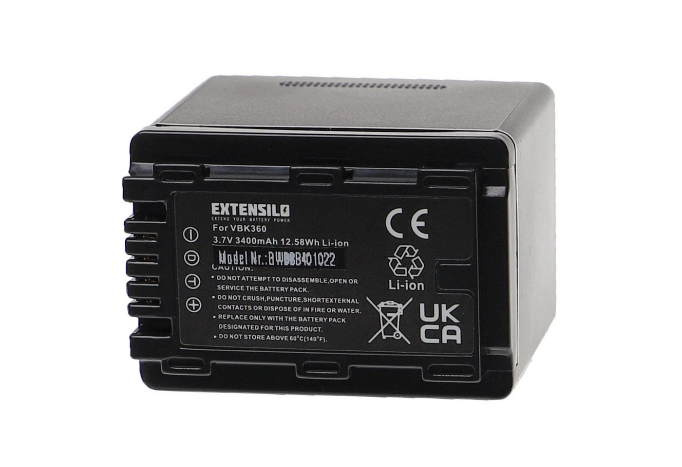 Extensilo passend für Panasonic SDR-T55, SDR-T50K Kamera / Camcorder Analog / Kamera-Akku Li-Ion 3400 mAh von Extensilo