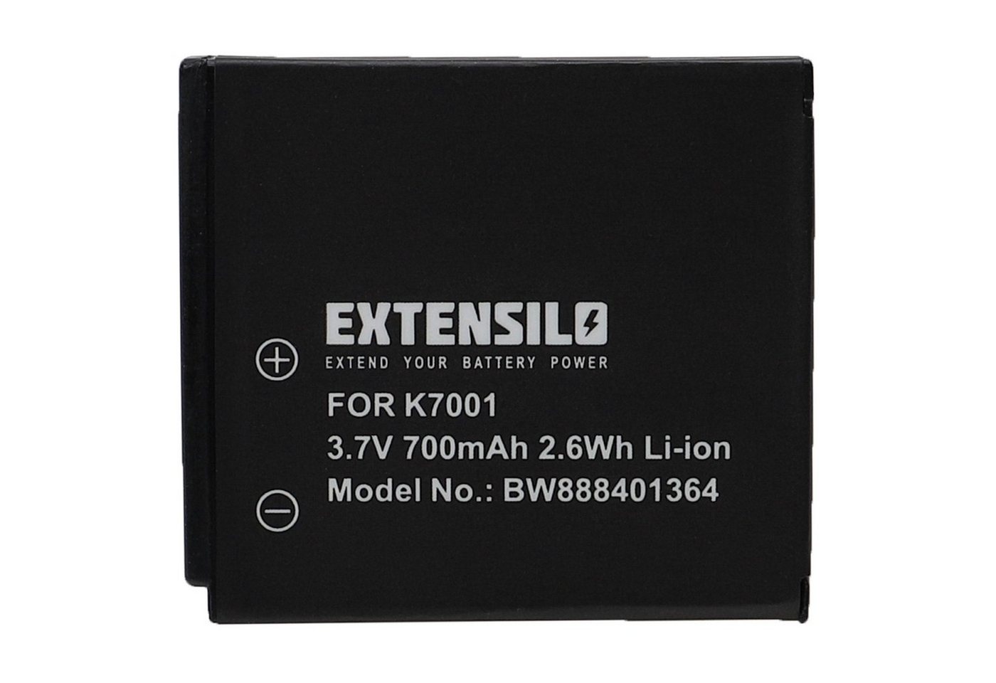 Extensilo kompatibel mit Polaroid T1232, T1234, T1235, T1035, T1031 Kamera-Akku Li-Ion 700 mAh (3,7 V) von Extensilo