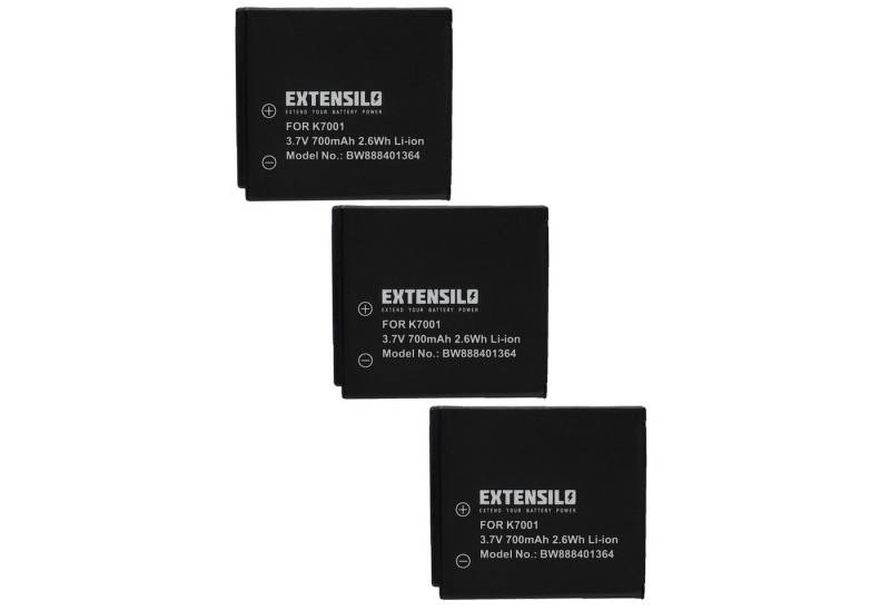 Extensilo kompatibel mit Polaroid T1232, T1234, T1235, T1035, T1031 Kamera-Akku Li-Ion 700 mAh (3,7 V) von Extensilo